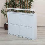 Nbl Yatay + Metal Ayakkabılık Beyaz